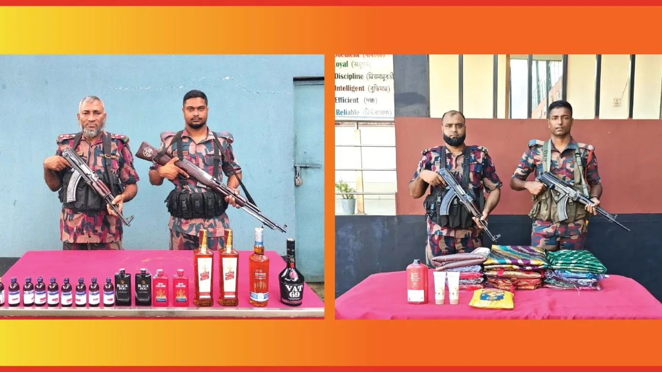 যশোর সীমান্তে ৪৯ বিজিবির অভিযান: মদ ও চোরাচালানি পণ্য জব্দ